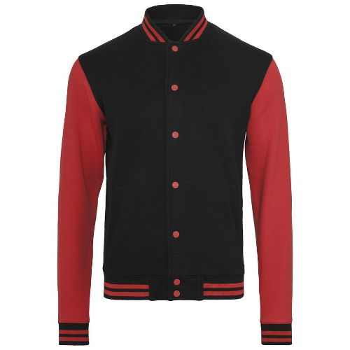 Build Your Brand Sweat College Jacket Black/Red